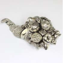 decor argintat " Cornul abundentei " 14 cm. atelier Marchetti, Italia